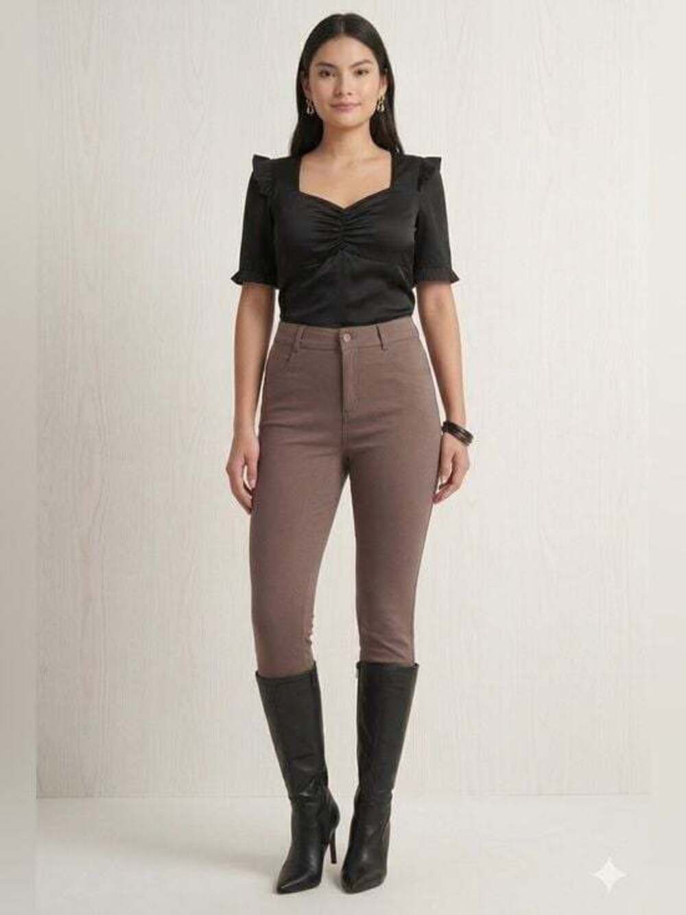 NWT Gorgeous TRUTH Ash Browm High Waisted Zip Up Jeggins Sz 4